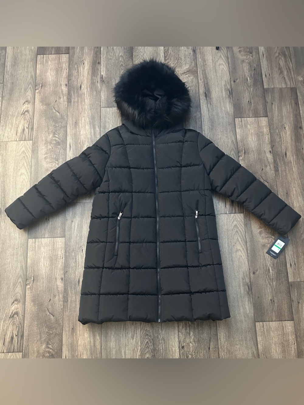 Tommy Hilfiger Insulated Quilted Hooded Coat Jacket Women’s Size L Black